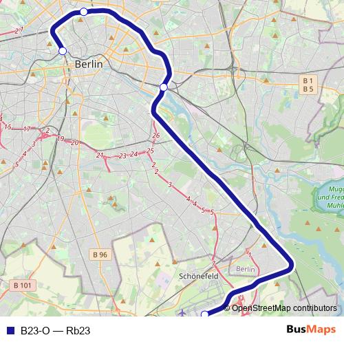 B23-O rail Line Map