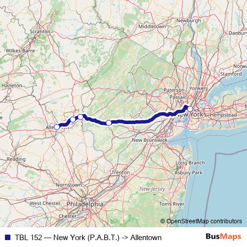TBL 152 bus Line Map