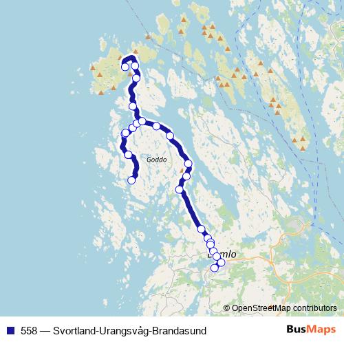 558 bus Line Map