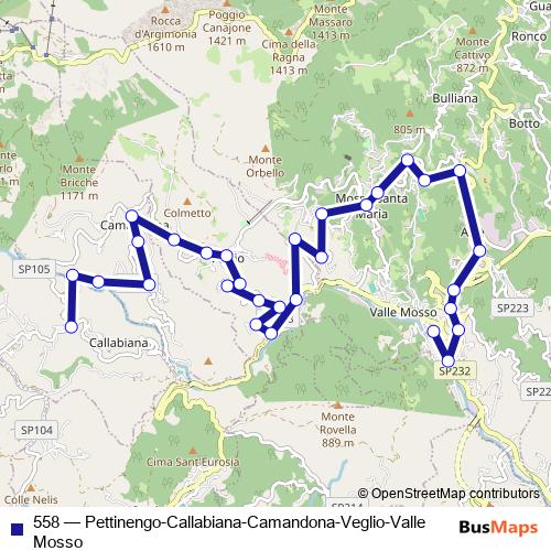 558 bus Line Map
