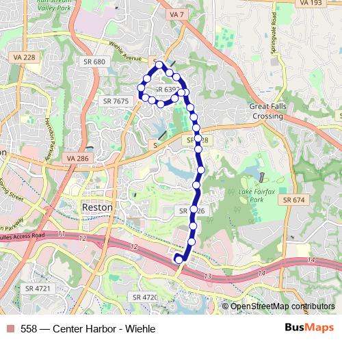 558 bus Line Map