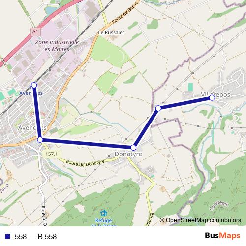 558 bus Line Map