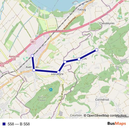 558 bus Line Map
