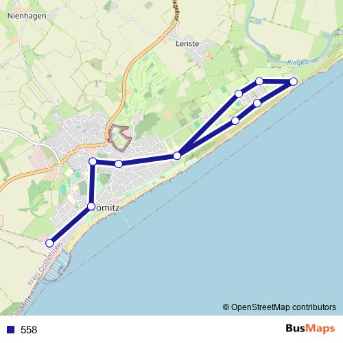 558 bus Line Map