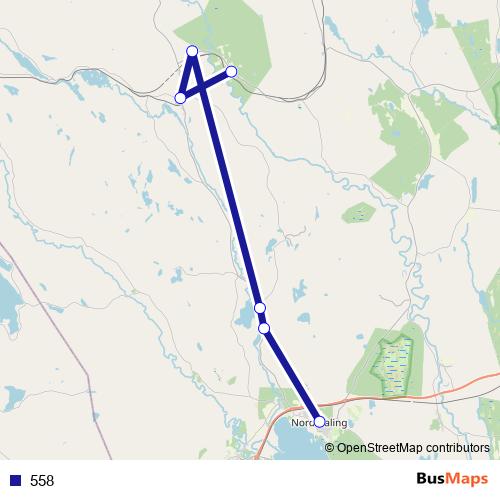 558 bus Line Map