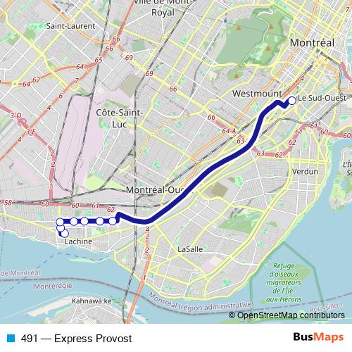 491 bus Line Map