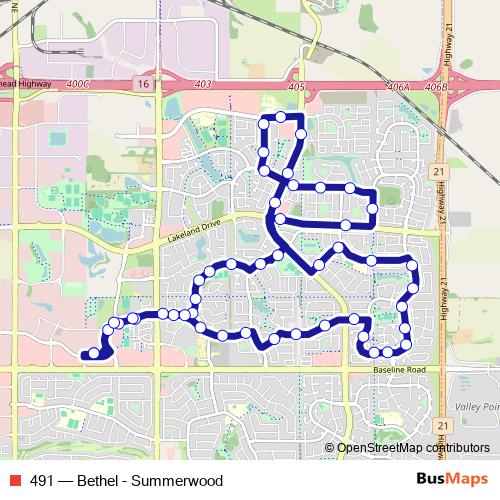 491 bus Line Map