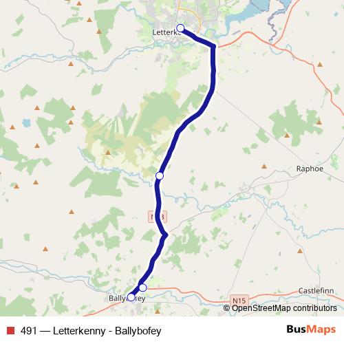 491 bus Line Map