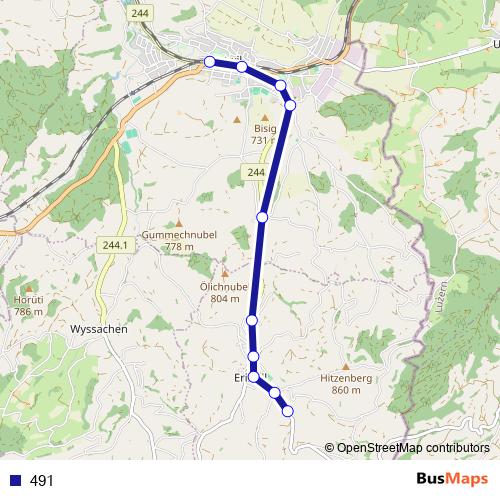 491 bus Line Map