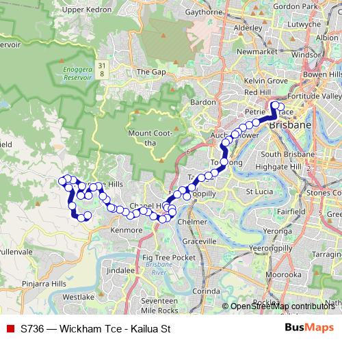S736 bus Line Map