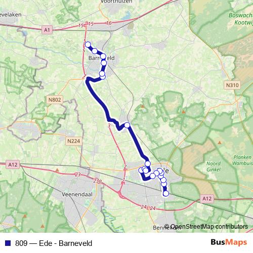 809 bus Line Map
