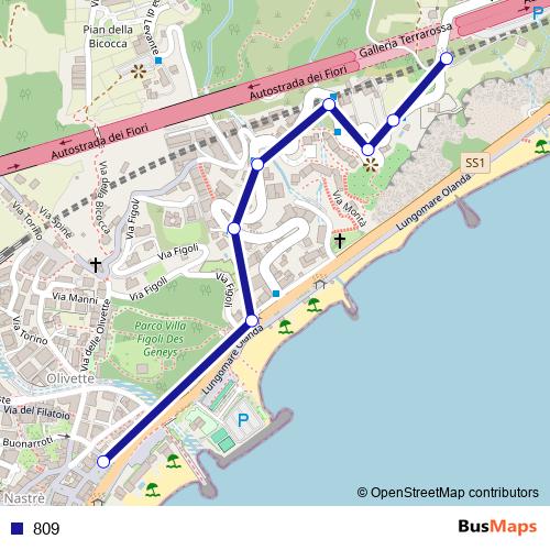 809 bus Line Map