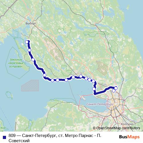 809 bus Line Map