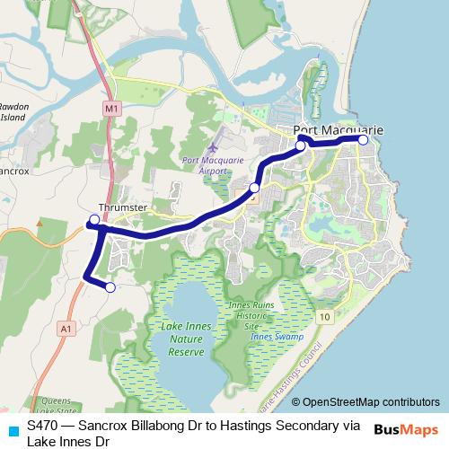 S470 bus Line Map