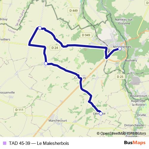 TAD 45-39 bus Line Map