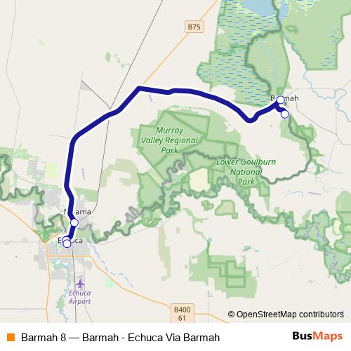 Barmah 8 bus Line Map