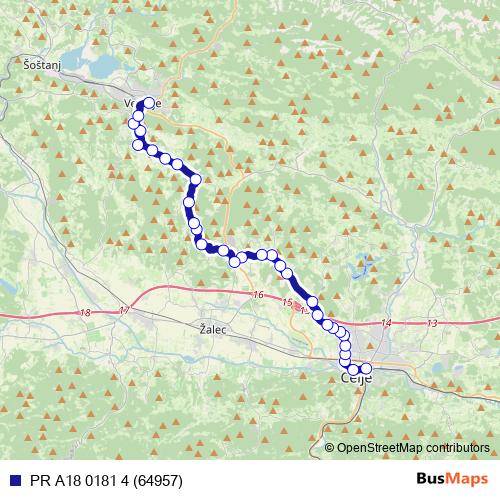 PR A18 0181 4 (64957) bus Line Map