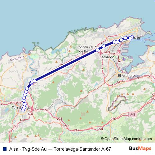 Alsa - Tvg-Sde Au bus Line Map
