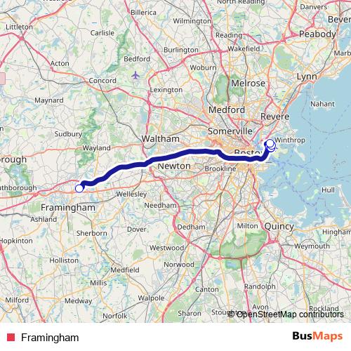 Framingham bus Line Map