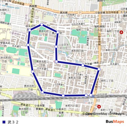 武３２ bus Line Map