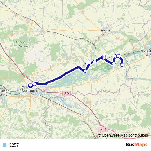 3257 bus Line Map