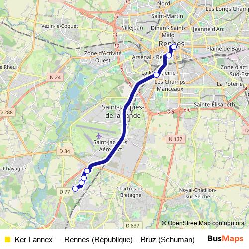 Ker-Lannex bus Line Map