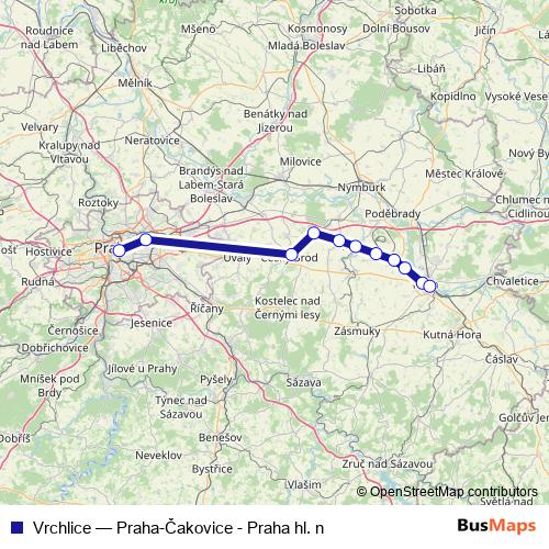 Vrchlice rail Line Map