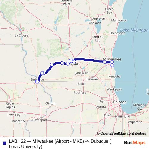 LAB 122 bus Line Map