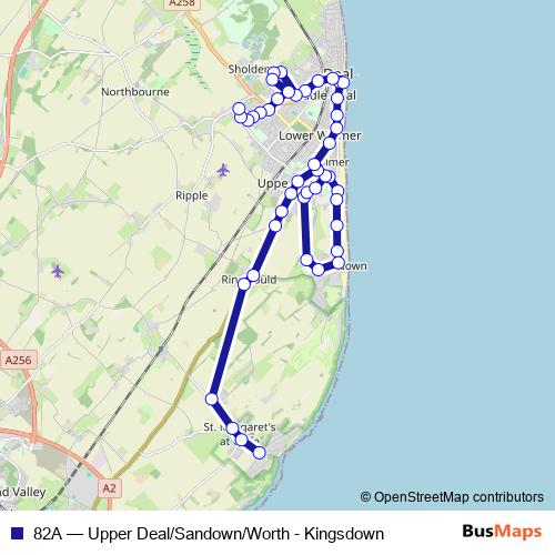 82A bus Line Map