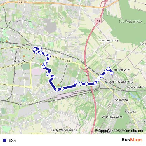 82a bus Line Map