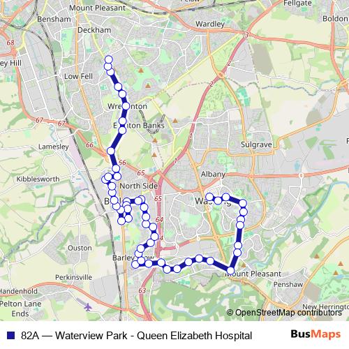 82A bus Line Map
