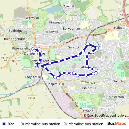 82A bus Line Map
