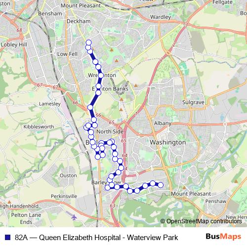82A bus Line Map