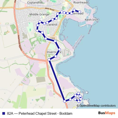 82A bus Line Map