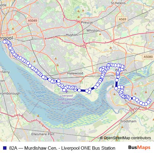 82A bus Line Map