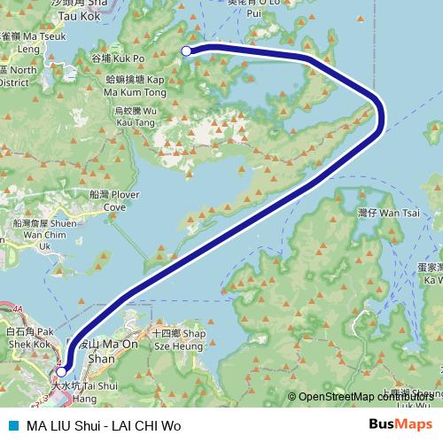 MA LIU Shui - LAI CHI Wo ferry Line Map
