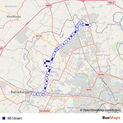981down bus Line Map
