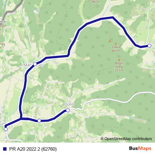 PR A20 2022 2 (62760) bus Line Map