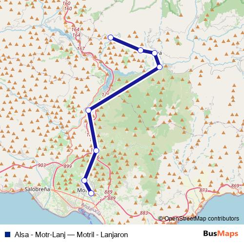 Alsa - Motr-Lanj bus Line Map