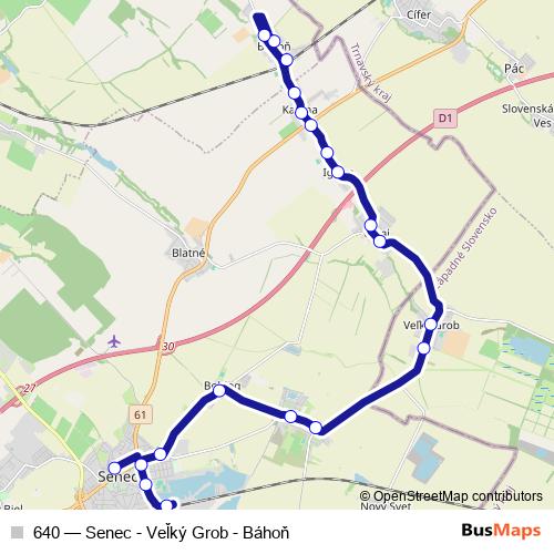 640 bus Line Map