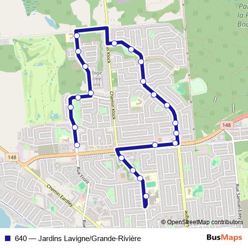 640 bus Line Map