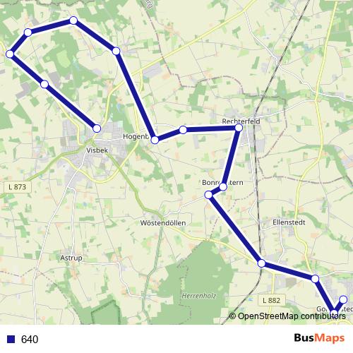640 bus Line Map