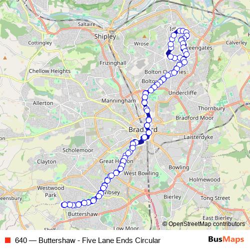 640 bus Line Map