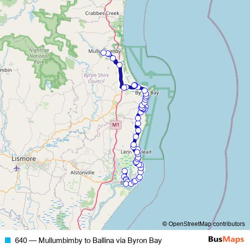 640 bus Line Map