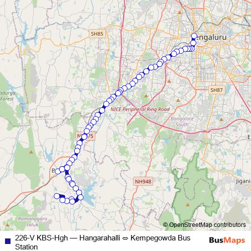 226-V KBS-Hgh bus Line Map