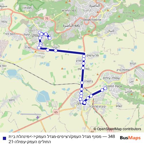 348 bus Line Map