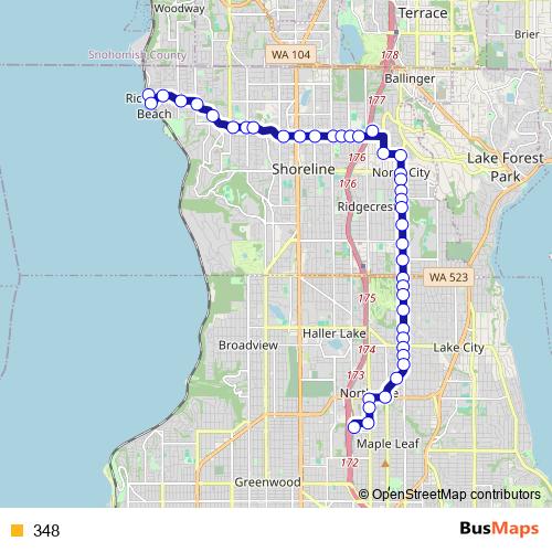 348 bus Line Map