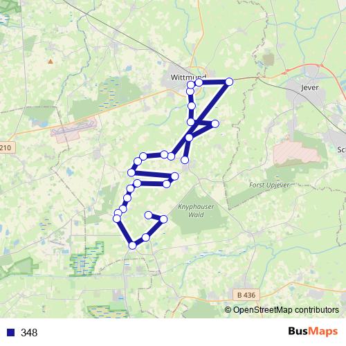 348 bus Line Map
