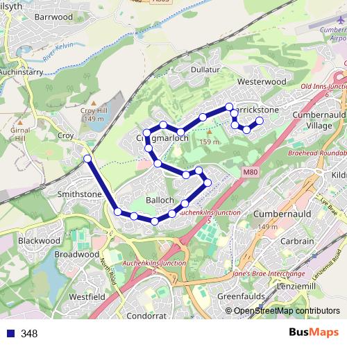 348 bus Line Map