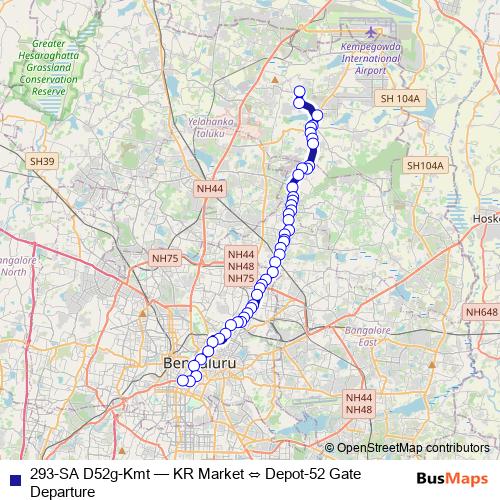 293-SA D52g-Kmt bus Line Map